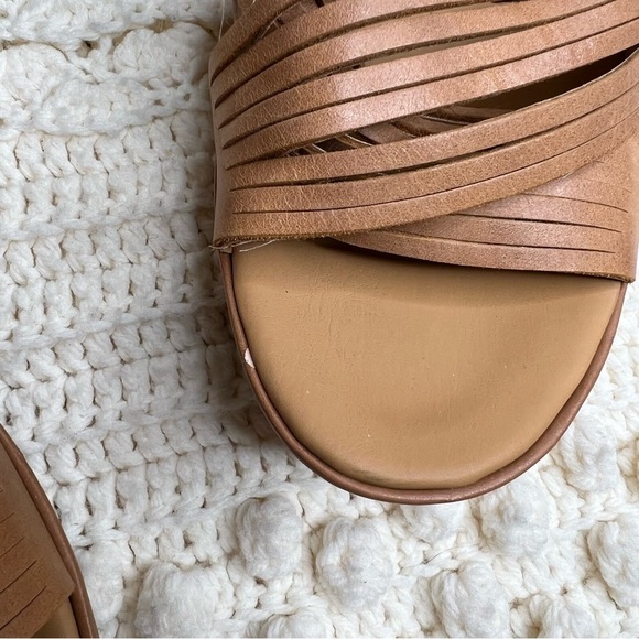 KORKS BY KORK EASE Women’s 10 Martinique Platform Wedge Sandal Leather Tan Boho - Picture 10 of 13